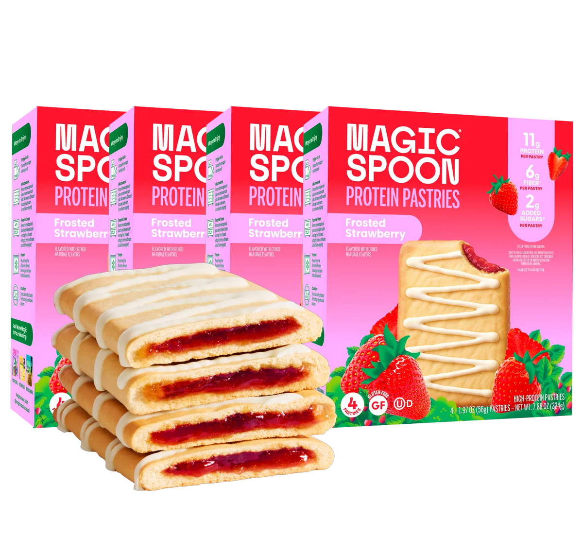 Frosted Strawberry - 16 Pastries (4 Boxes)