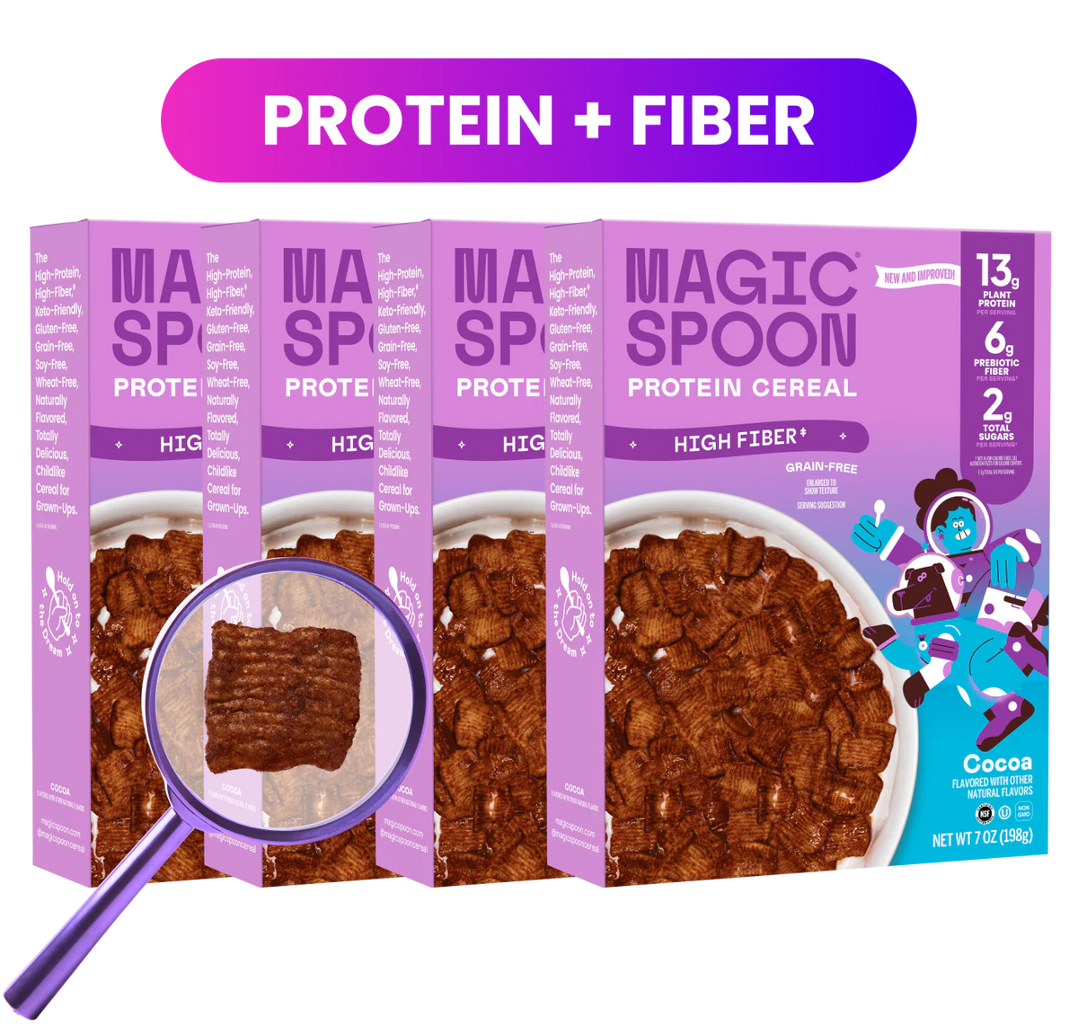 Cocoa - Protein + Fiber Cereal 1 case (4 boxes)